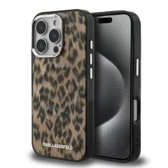   Karl Lagerfeld IML Leopard MagSafe tok iPhone 16 Pro Max készülékhez barna