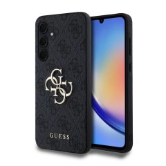   Guess PU 4G Metal Logo tok Samsung Galaxy A35 5G készülékhez szürke