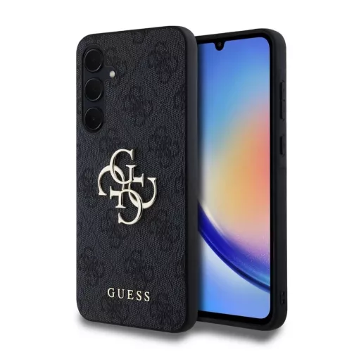 Guess PU 4G Metal Logo tok Samsung Galaxy A35 5G készülékhez szürke