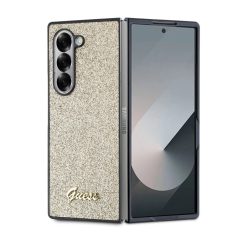   Guess PC/TPU Glitter Flakes Metal Logo tok Samsung Galaxy Z Fold 6 készülékhez arany