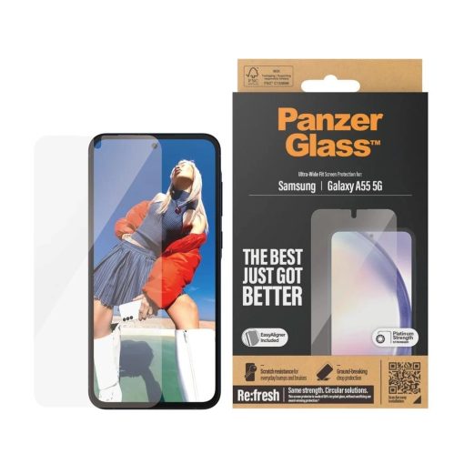 PanzerGlass Tempered Glass UWF kijelzővédő Samsung Galaxy A55 készülékhez átlátszó