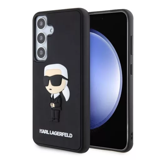 Karl Lagerfeld 3D Rubber Ikonik tok Samsung Galaxy S24 készülékhez fekete