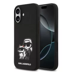   Karl Lagerfeld Liquid Silicone K&CH Sketch MagSafe tok iPhone 17 készülékhez fekete