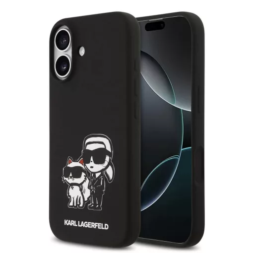 Karl Lagerfeld Liquid Silicone K&CH Sketch MagSafe tok iPhone 17 készülékhez fekete
