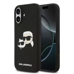   Karl Lagerfeld Liquid Silicone Double Heads MagSafe tok iPhone 17 készülékhez fekete