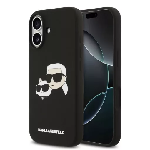 Karl Lagerfeld Liquid Silicone Double Heads MagSafe tok iPhone 17 készülékhez fekete