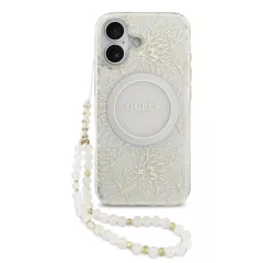   Guess IML Flowers Allover Strap MagSafe tok iPhone 17 készülékhez fehér
