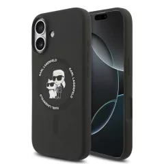   Karl Lagerfeld Liquid Silicone Karl and Choupette MagSafe tok iPhone 17 készülékhez fekete