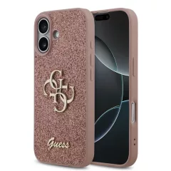   Guess PU Fixed Glitter 4G Metal Logo tok iPhone 17 készülékhez rózsaszín