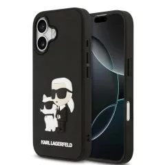   Karl Lagerfeld 3D Rubber Karl and Choupette tok iPhone 17 készülékhez fekete