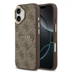   Guess PU Leather 4G Gold Frame MagSafe tok iPhone 17 készülékhez barna