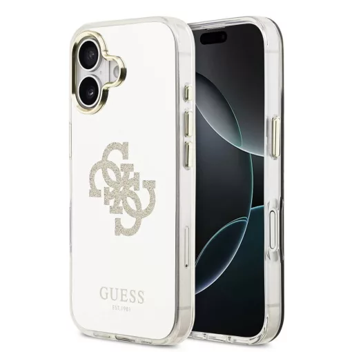 Guess PC/TPU Mirror 4G Glitter Logo MagSafe tok iPhone 17 készülékhez arany