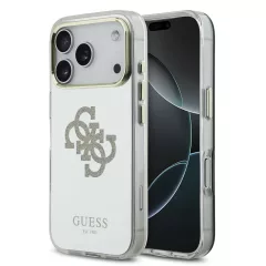   Guess PC/TPU Mirror 4G Glitter Logo MagSafe tok iPhone 17 Pro készülékhez arany