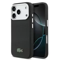   Lacoste Iconic Petit Pique Metal Logo MagSafe tok iPhone 17 Pro Max készülékhez fekete
