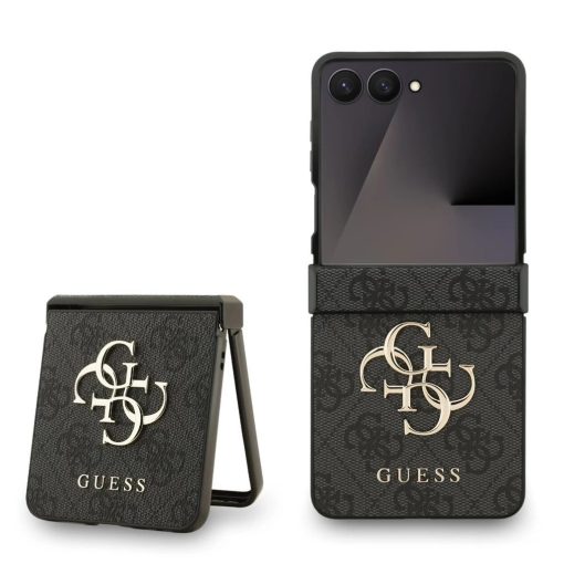 Guess PU 4G Metal Logo tok Samsung Galaxy Z Flip 7 készülékhez szürke