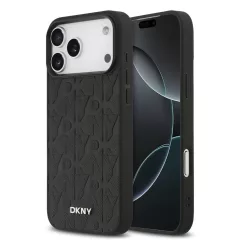   DKNY PU Leather Grid Pattern Magsafe tok iPhone 17 Pro Max készülékhez fekete