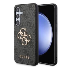   Guess PU 4G Metal Logo tok Samsung Galaxy S24+ készülékhez szürke