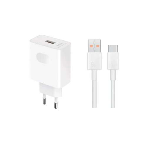 HN-110600E00 Honor Original Utazási Töltő 66W + USB-C Adatkábel fehér