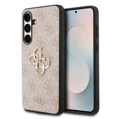   Guess PU 4G Metal Logo tok Samsung Galaxy S25 FE készülékhez rózsaszín