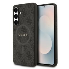   Guess PU Leather 4G Colored Ring MagSafe tok Samsung Galaxy S25 FE készülékhez fekete