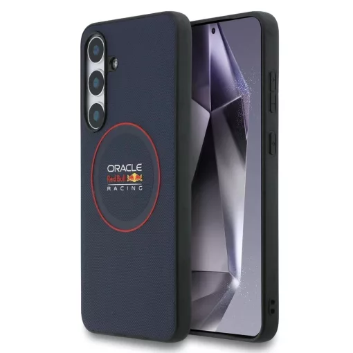 Red Bull PU Leather Red Ring MagSafe tok Samsung Galaxy S25 FE készülékhez tengerészkék