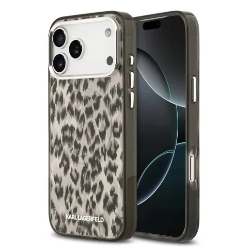 Karl Lagerfeld IML Leopard MagSafe tok iPhone 17 Pro Max készülékhez barna