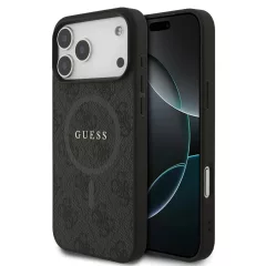   Guess PU Leather 4G Colored Ring MagSafe tok iPhone 17 Pro Max készülékhez fekete