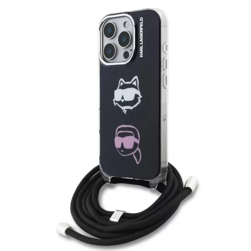 Karl Lagerfeld IML Crossbody K&CH Heads tok iPhone 16 Pro készülékhez fekete
