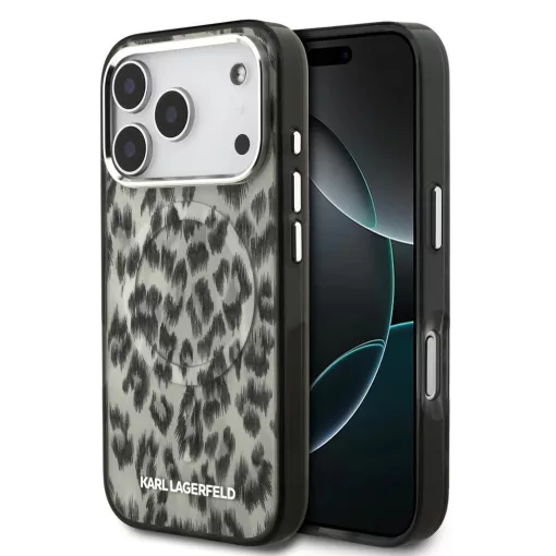 Karl Lagerfeld IML Leopard MagSafe tok iPhone 17 Pro készülékhez barna