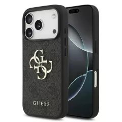  Guess PU 4G Metal Logo tok iPhone 17 Pro készülékhez szürke