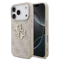   Guess PU 4G Metal Logo tok iPhone 17 Pro készülékhez rózsaszín