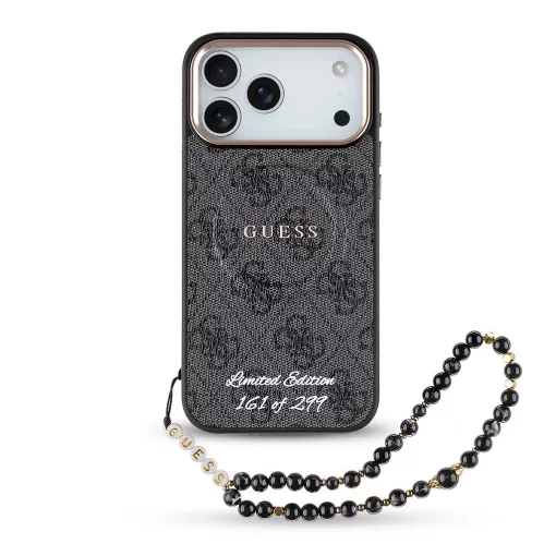 Guess PU 4G MagSafe Strap Limited Edition of 299 tok iPhone 17 Pro Max készülékhez fekete