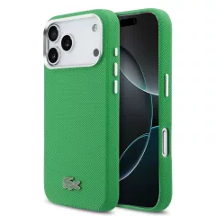   Lacoste Iconic Petit Pique Metal Logo MagSafe tok iPhone 17 Pro Max készülékhez zöld