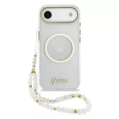   Guess IML Glitter Script Strap MagSafe tok iPhone Air készülékhez átlátszó