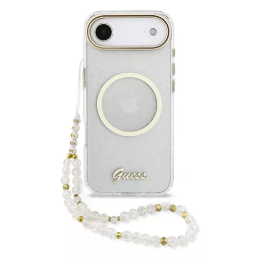 Guess IML Glitter Script Strap MagSafe tok iPhone Air készülékhez átlátszó