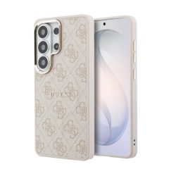  Guess PU bőr 4G Gold Frame mágneses tok Samsung Galaxy S26 Ultra készülékhez rózsaszín