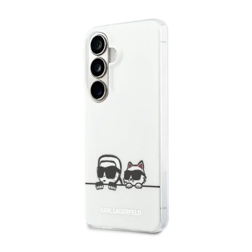 Karl Lagerfeld IML K&CH Peekaboo Logo Magnetic tok iPhone és Samsung Galaxy S26+ készülékekhez fehér