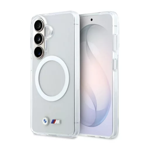 BMW M IML Metal fém logós mágneses tok Samsung Galaxy S26 készülékhez, átlátszó