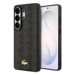   Lacoste PVC Blend Monogram arany logós mágneses tok Samsung Galaxy S26 Ultra készülékhez barna