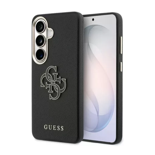 Guess PU 4G Resin Metal Logo tok Samsung Galaxy S26 készülékhez fekete