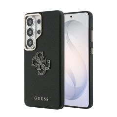   Guess PU 4G Resin Metal Logo tok Samsung Galaxy S26 Ultra készülékhez, fekete