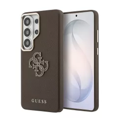   Guess PU 4G Resin Metal Logo tok Samsung Galaxy S26 Ultra készülékhez barna