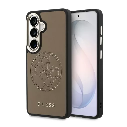 Guess PU perforált 4G logós mágneses tok Samsung Galaxy S26 készülékhez, barna