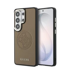   Guess PU-s perforált 4G logós mágneses tok Samsung Galaxy S26 Ultra készülékhez barna