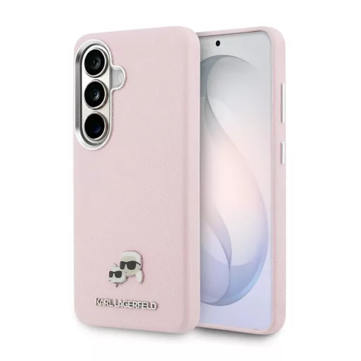 Karl Lagerfeld K&CH Heads dombornyomott PU bőr mágneses tok Samsung Galaxy S26 készülékhez, rózsaszín