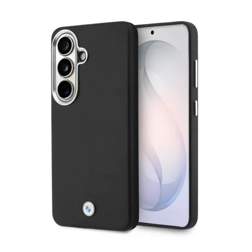 BMW Signature PU bőr fém logós mágneses tok Samsung Galaxy S26 készülékhez fekete