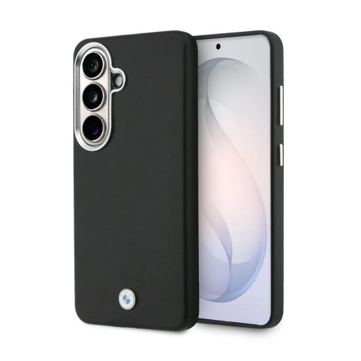 BMW Signature PU bőr fém logós mágneses tok Samsung Galaxy S26+ készülékhez fekete