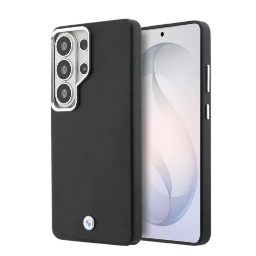 BMW Signature PU bőr fém logós mágneses tok Samsung Galaxy S26 Ultra készülékhez fekete