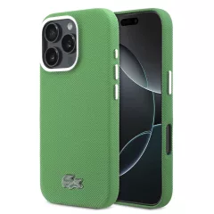   Lacoste PVC Iconic Petit Pique Metal Logo MagSafe tok iPhone 16 Pro készülékhez Estragon Green