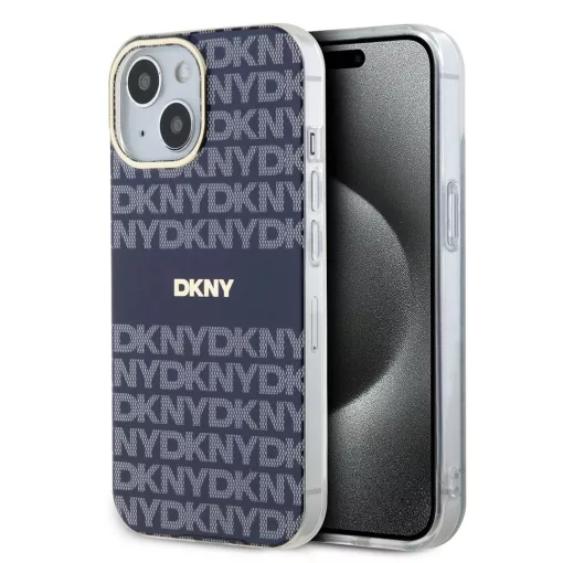 DKNY PC/TPU tónusos csíkmintás Magsafe tok iPhone 13 készülékhez kék